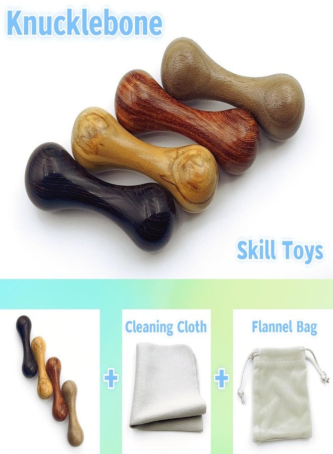 LXQQFUN Knucklebone Wooden Bone Toys, Portable EDC Desktop Fidget Toys, Leisure Finger Skill Toys Suitable for Many Scenes (Ebony) - Image 5